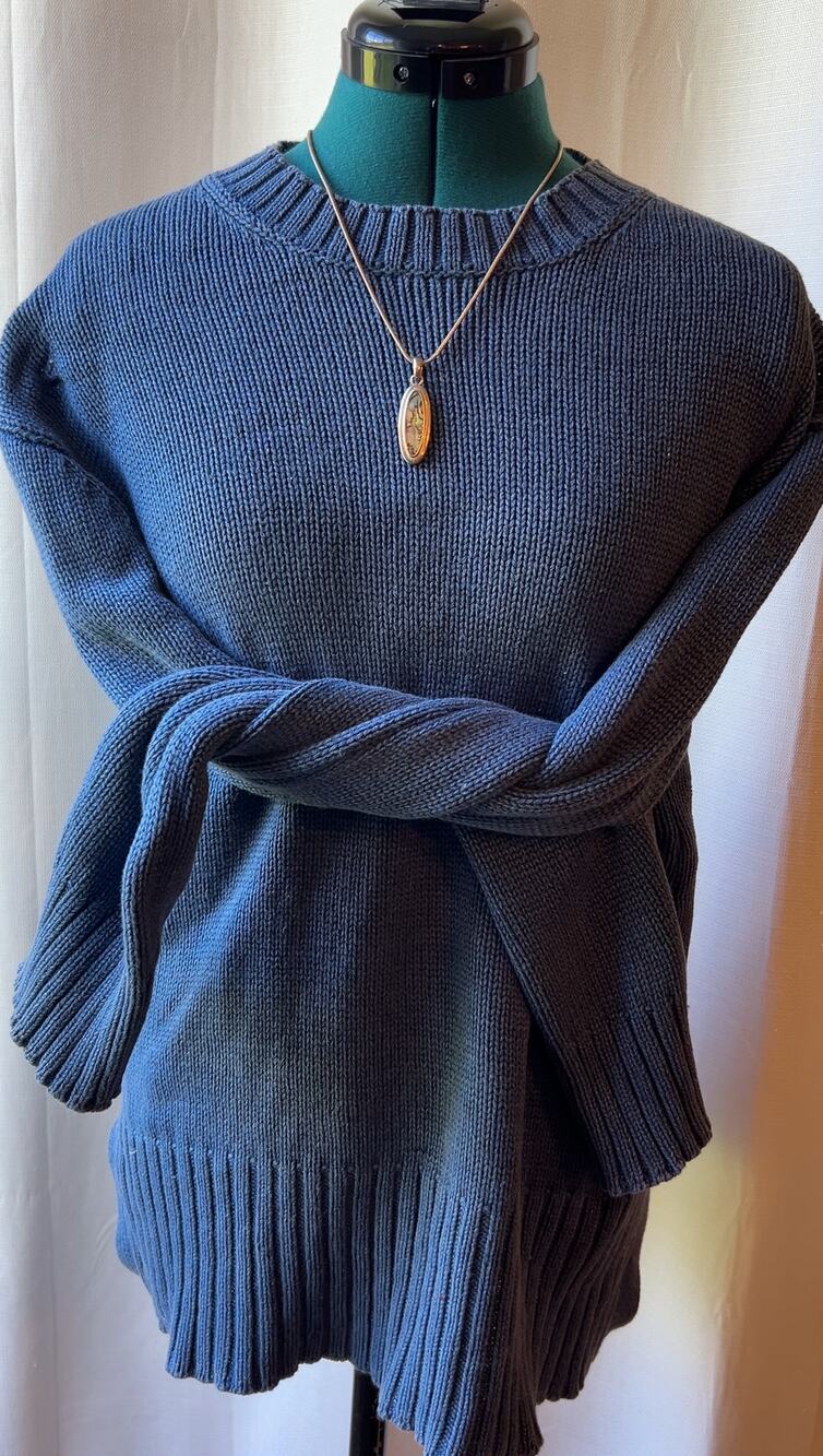 Navy Crewneck American Eagle Sweater Slouchy Retro Academia Indie Sleaze y2k
